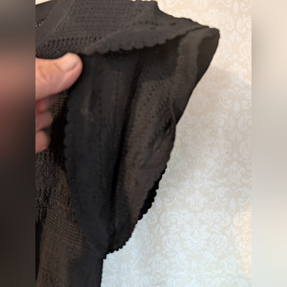 ZARA NWT Crop Top Pointelle w Double Ruffle Sleeve Large - Picture 8 of 16